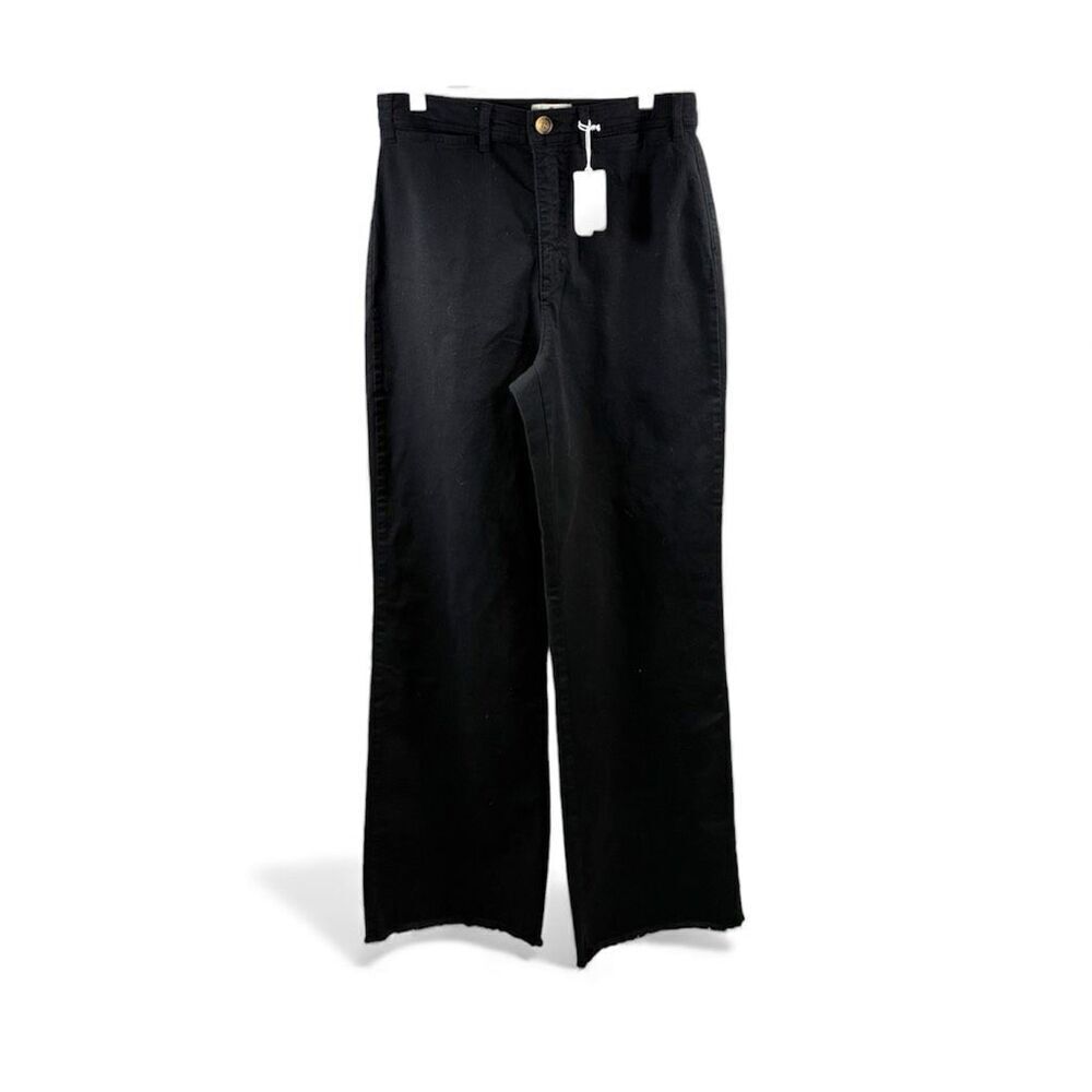 Marine Layer NWT Full Length Raw Edge Bridget Pant in Faded Black Size 12
